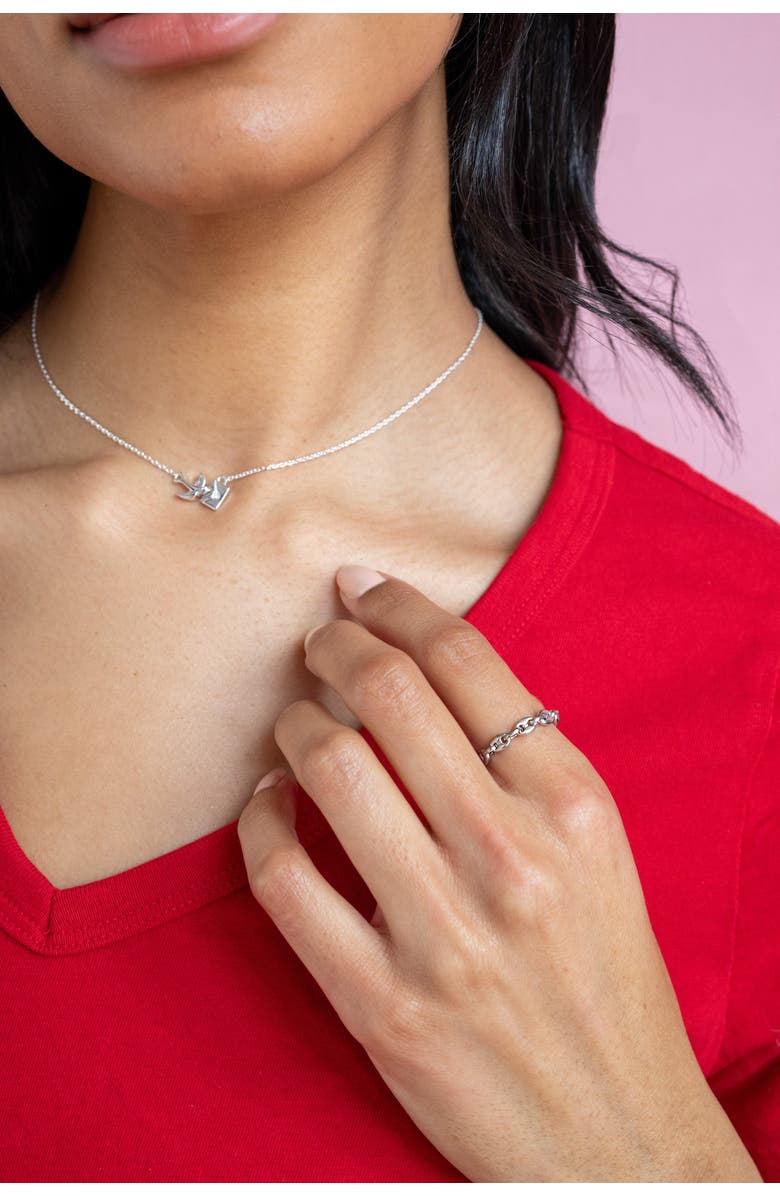 Alex and Ani Frozen Mariner Chain Ring, Alternate, color, Silver