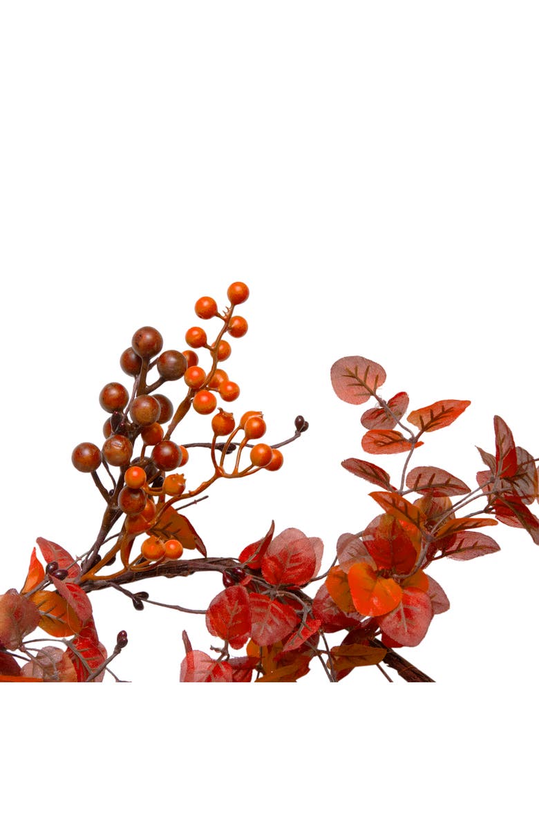 Northlight Berry Branches and Eucalyptus Leaves Artificial Fall Harvest Garland - 5' x 6", Alternate, color, Red