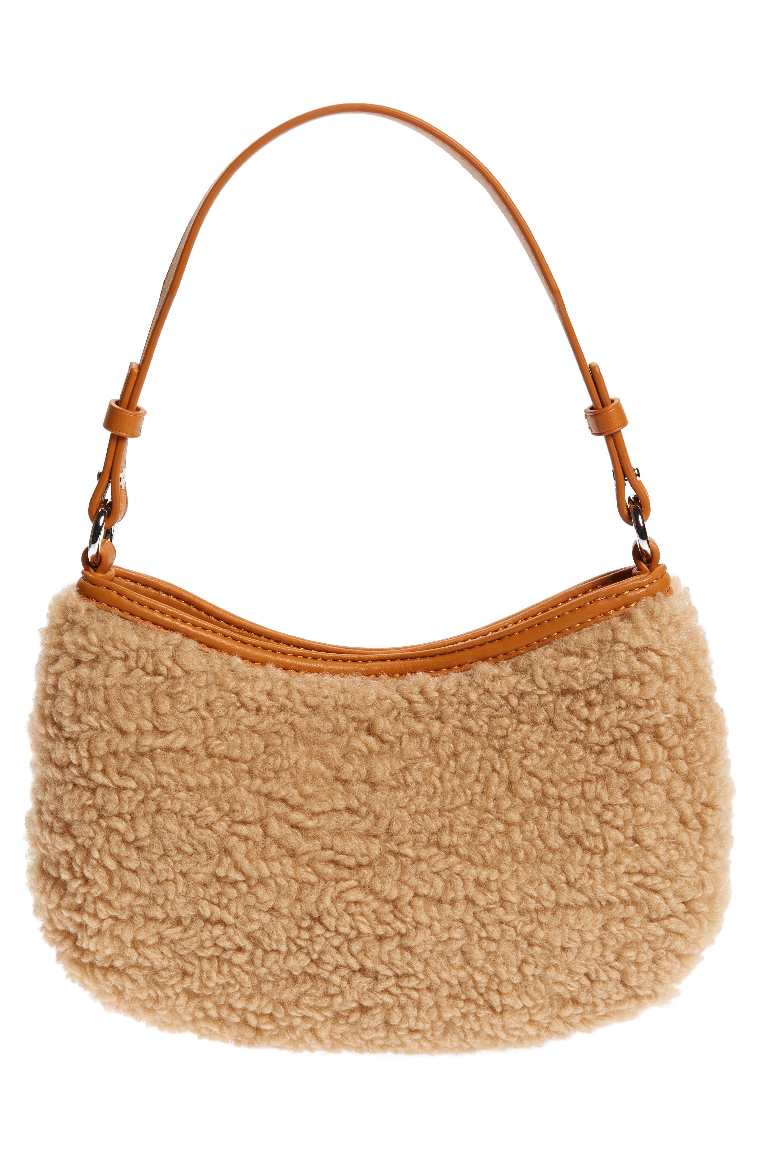 Simon Miller Mini Sasi Faux Shearling Shoulder Bag, Alternate, color, 