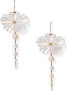 Chan Luu Magnolia Freshwater Pearl Drop Earrings