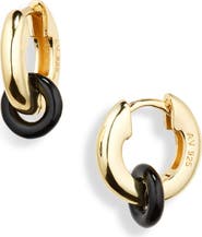 Argento Vivo Sterling Silver Interlock Hoop Earrings