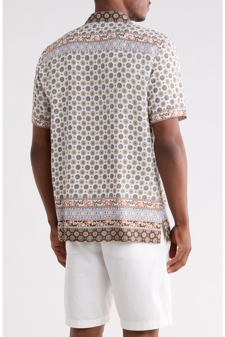 Short Sleeve Button-Up Camp Shirt, Alternate, color, EGGSHELL