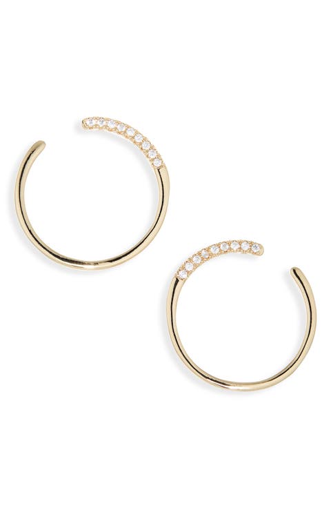 Cluster CZ Frontal Hoop Earrings