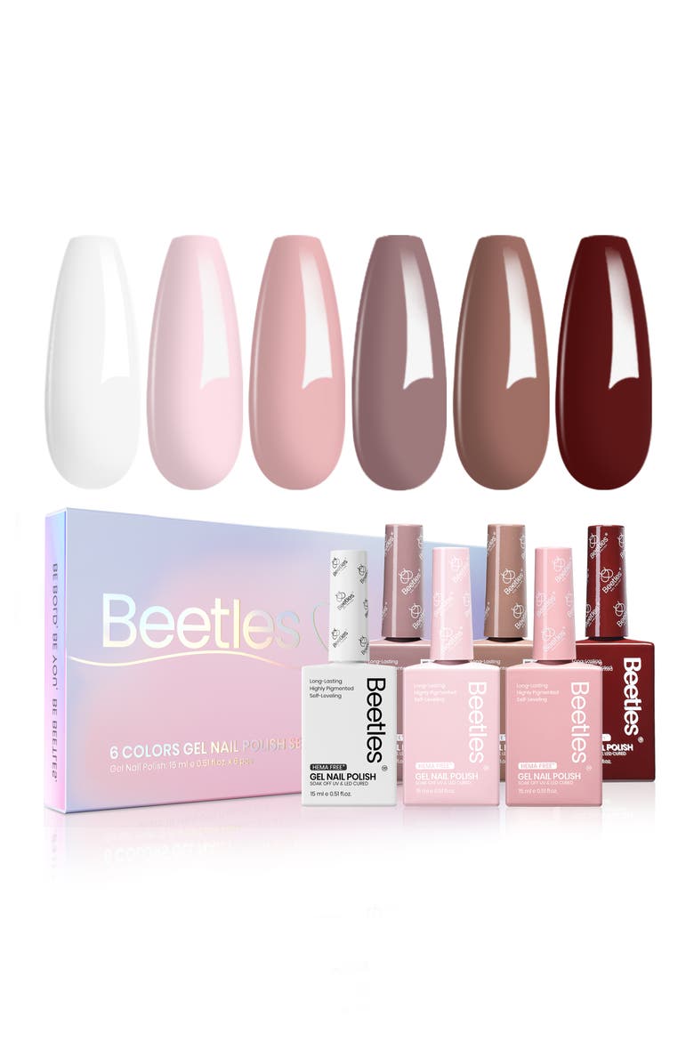Neutral Gel Polish Set 6 Colors, Main, color, Nude Pink Brown