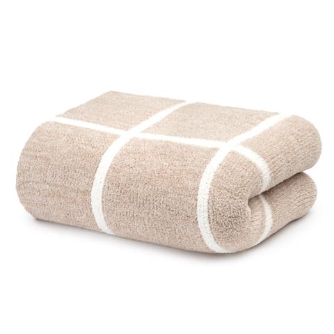 Throw - Window Pane Heathered - Chenilla Cloud