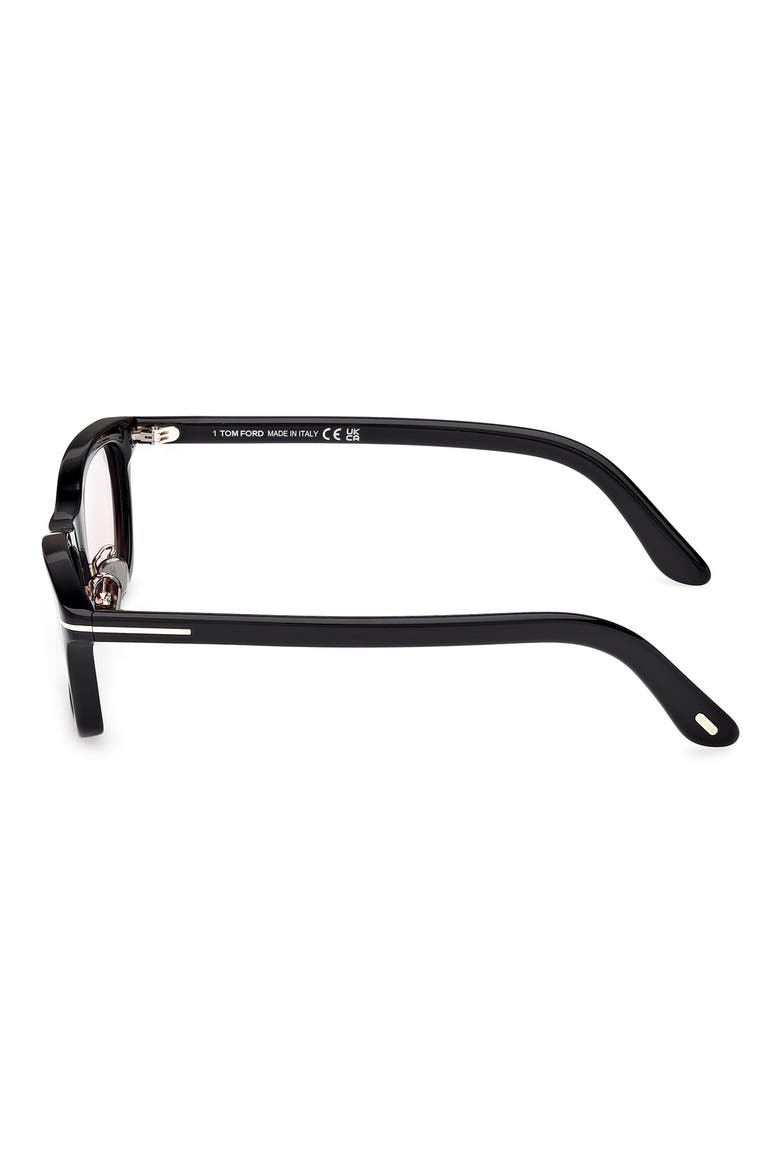 53mm Rectangular Sunglasses, Alternate, color, SHINY BLACK / VIOLET