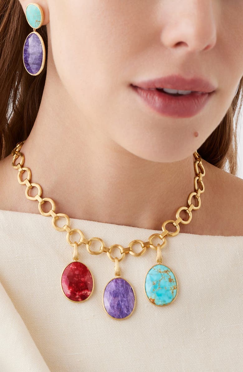 Marco Bicego Lunaria Charoite Pendant, Alternate, color, Gold