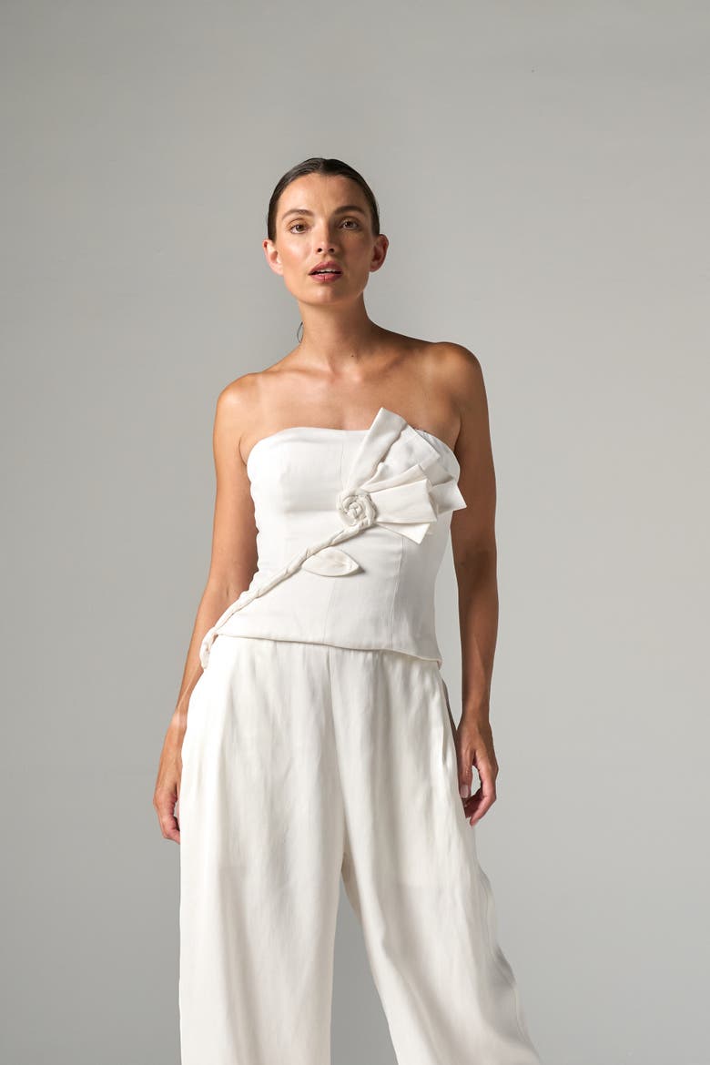 Florence Top in Lyocell Linen, Alternate, color, White