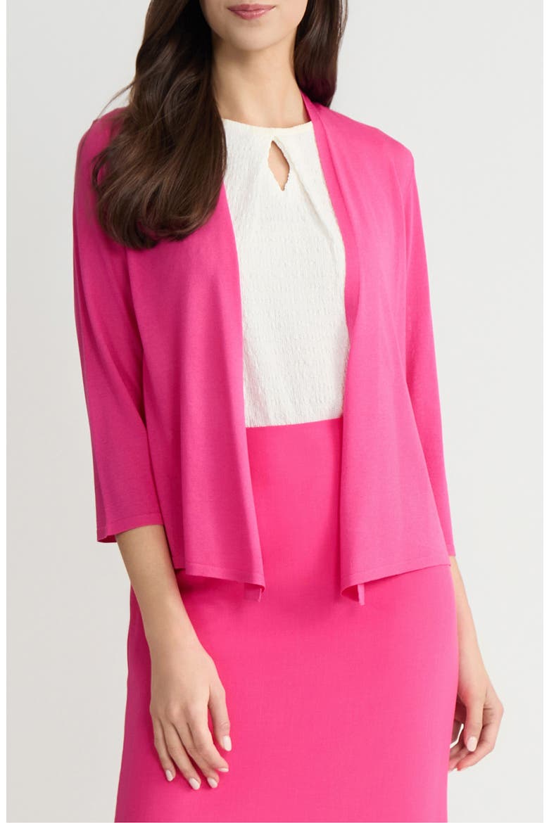 Self Edge Open Front Cardigan, Main, color, PINK PERFECTION