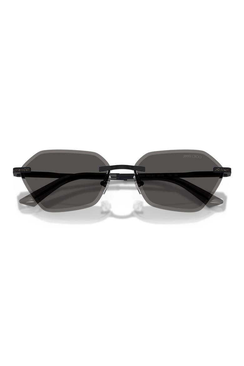 Abby 58mm Irregular Sunglasses, Alternate, color, MATTE BLACK / DARK GREY