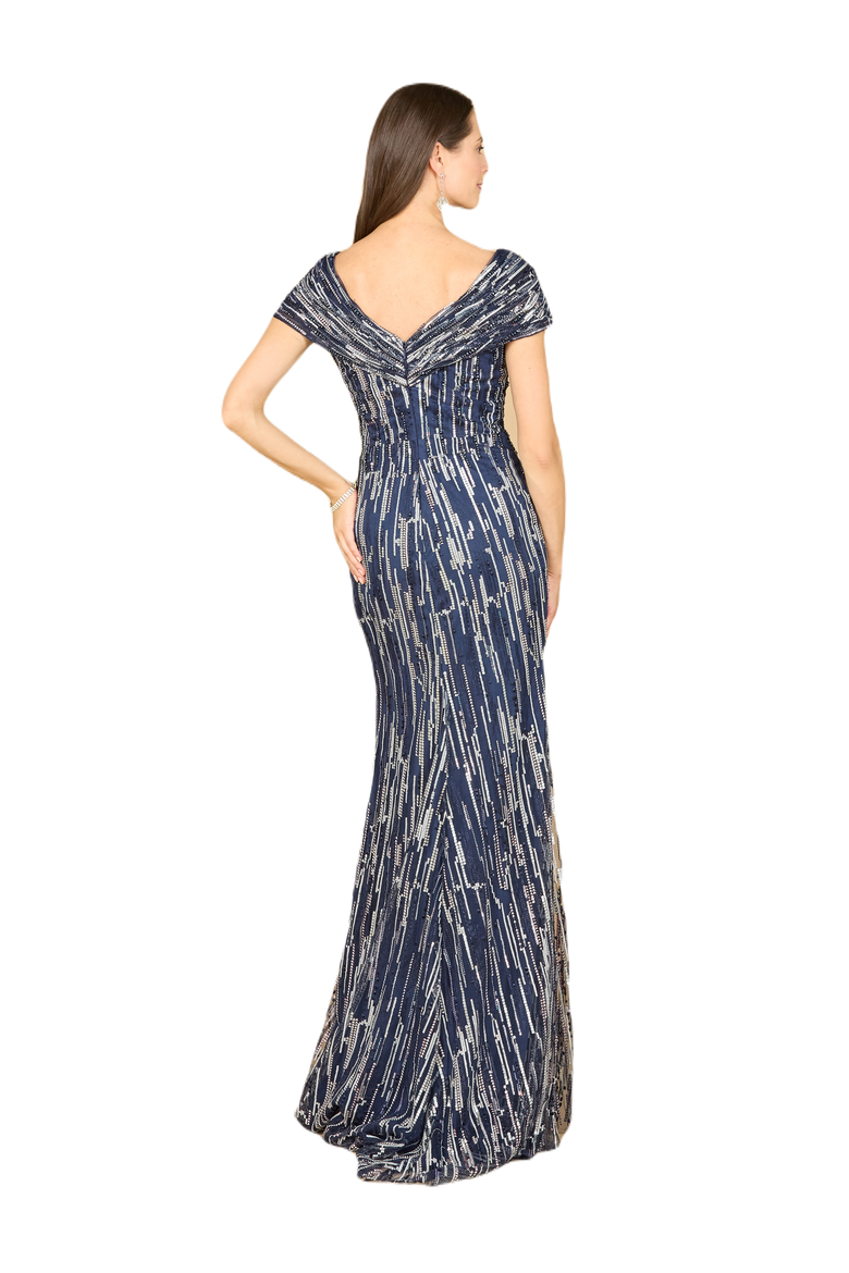 Mermaid Lace Gown, Alternate, color, Navy