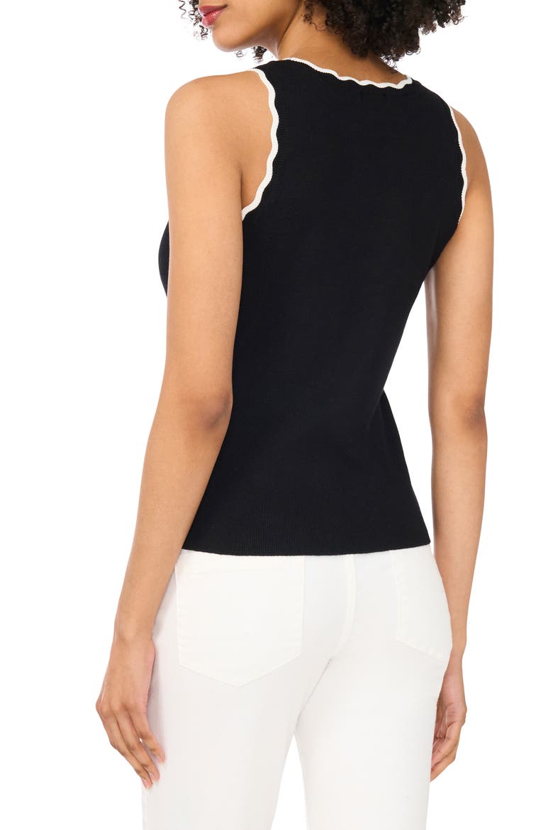 Scallop Tip Sweater Tank, Alternate, color, RICH BLACK