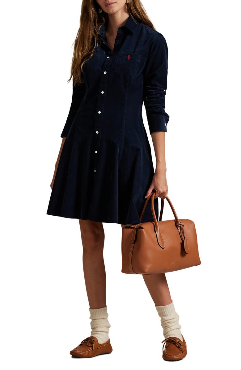 Polo Ralph Lauren Long Sleeve Corduroy Shirtdress, Main, color,