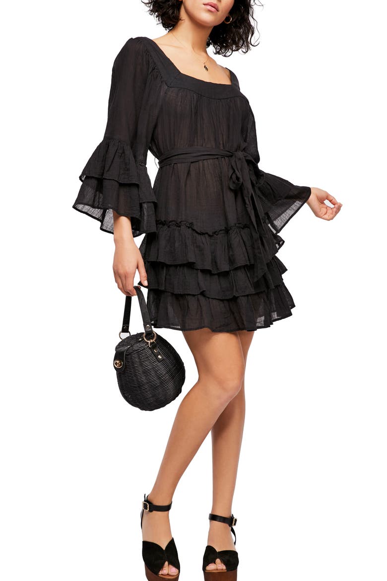 Endless Summer by Free People Gretta Minidress, Main, color, BLACK