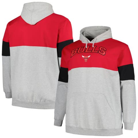 Men's Fanatics Branded Red/Black Chicago Bulls Big & Tall Pullover Hoodie