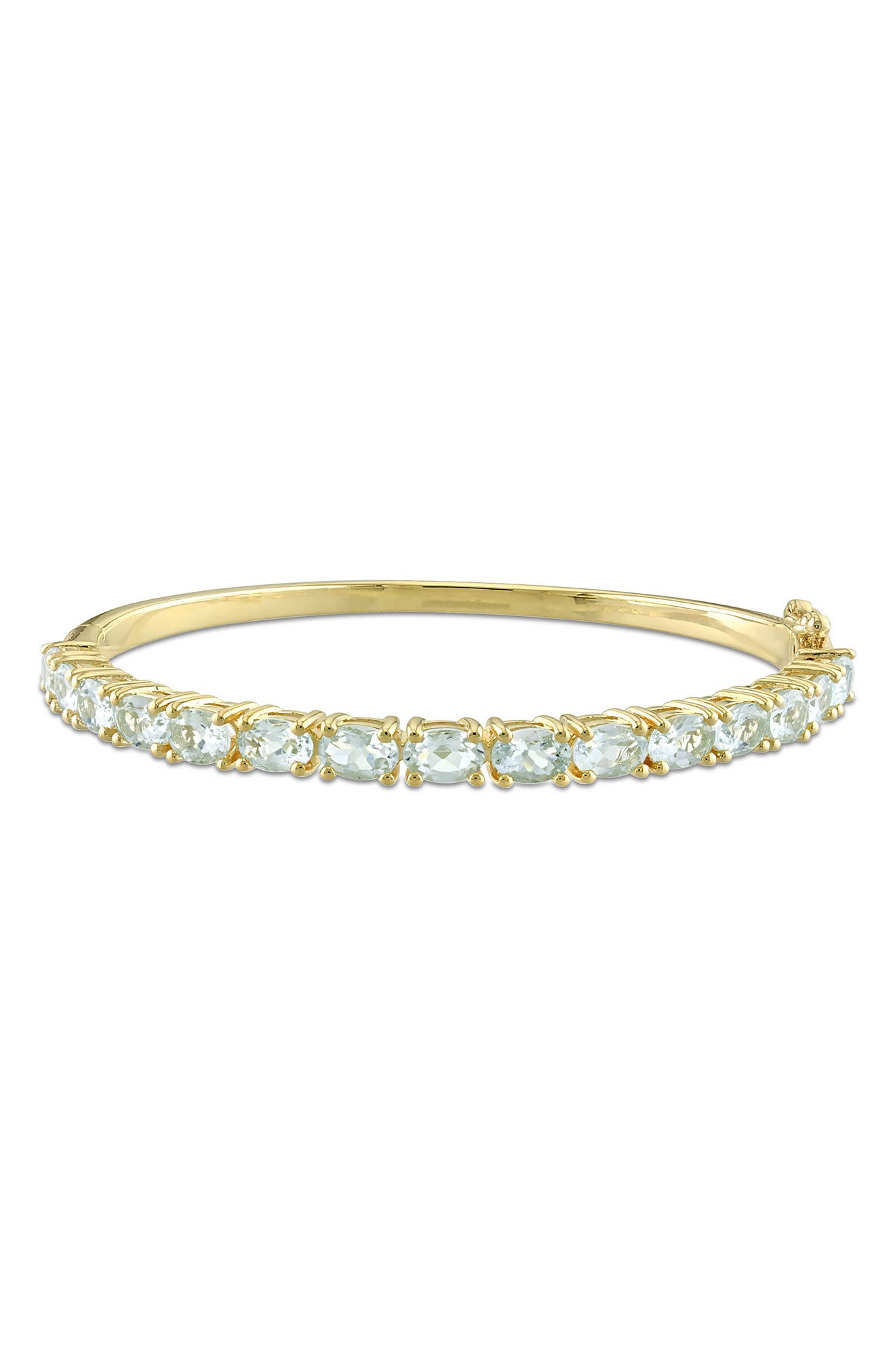DELMAR Gold-Tone Oval Aquamarine Bangle Bracelet