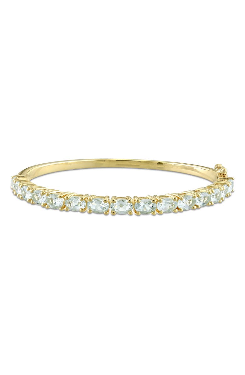 DELMAR Gold-Tone Oval Aquamarine Bangle Bracelet, Main, color, Yellow