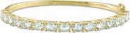 DELMAR Gold-Tone Oval Aquamarine Bangle Bracelet