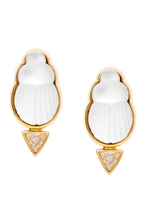 Chiara Mother-of-Pearl Scarab Stud Earrings