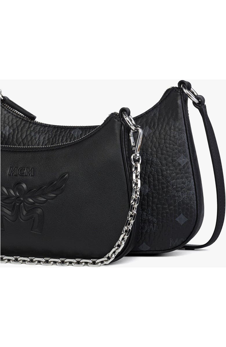 MCM Aren Duo Hobo in Visetos, Alternate, color, Black