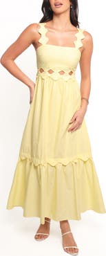 Petal & Pup Dixie Scalloped Cutout Cotton Maxi Dress