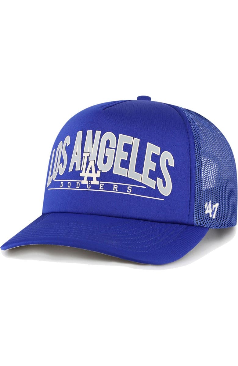 '47 Men's '47 Royal Los Angeles Dodgers Backhaul Foam Trucker Snapback Hat, Main, color, Royal