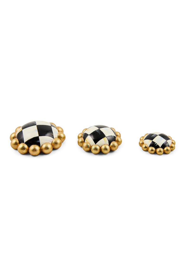 Courtly Check Set of 3 Magnets, Alternate, color, BLACK