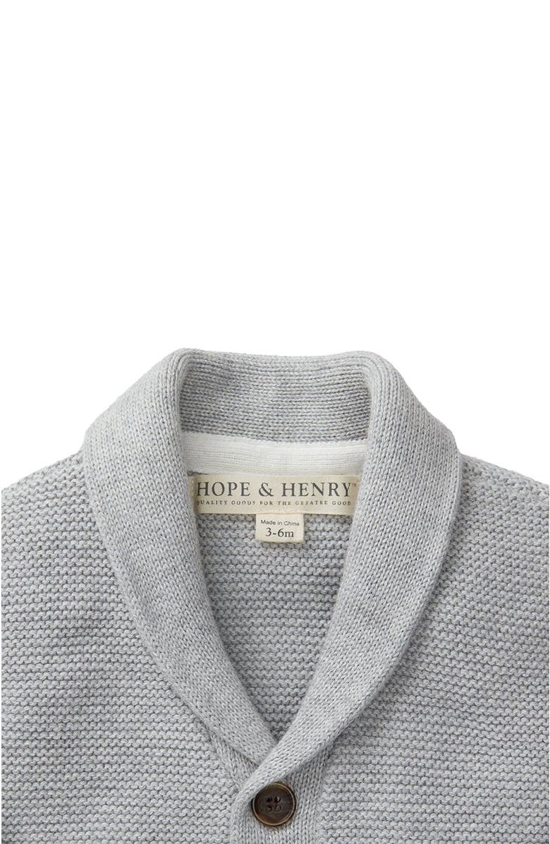 Hope & Henry Baby Organic Cotton Cardigan and Sweater Legging Set, Alternate, color, Gray Heather