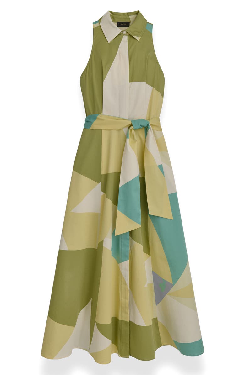 Donna Karan New York Abstract Print Sleeveless Stretch Cotton Maxi Shirtdress, Alternate, color,