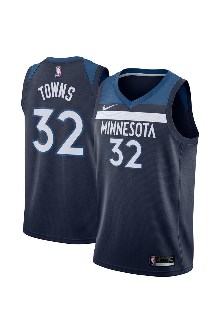 Men's Nike Karl-Anthony Towns Navy Minnesota Timberwolves Swingman Jersey - Icon Edition, Main, color, Navy