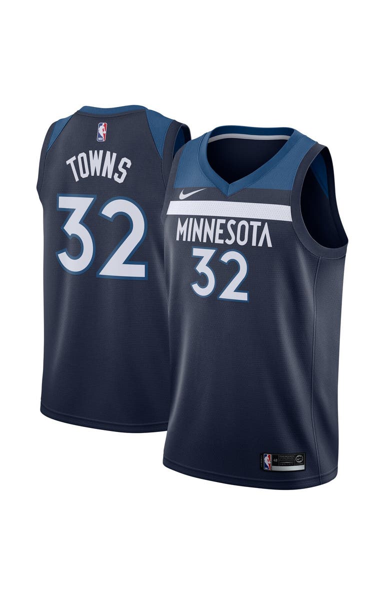 Nike Men's Nike Karl-Anthony Towns Navy Minnesota Timberwolves Swingman Jersey - Icon Edition, Main, color,
