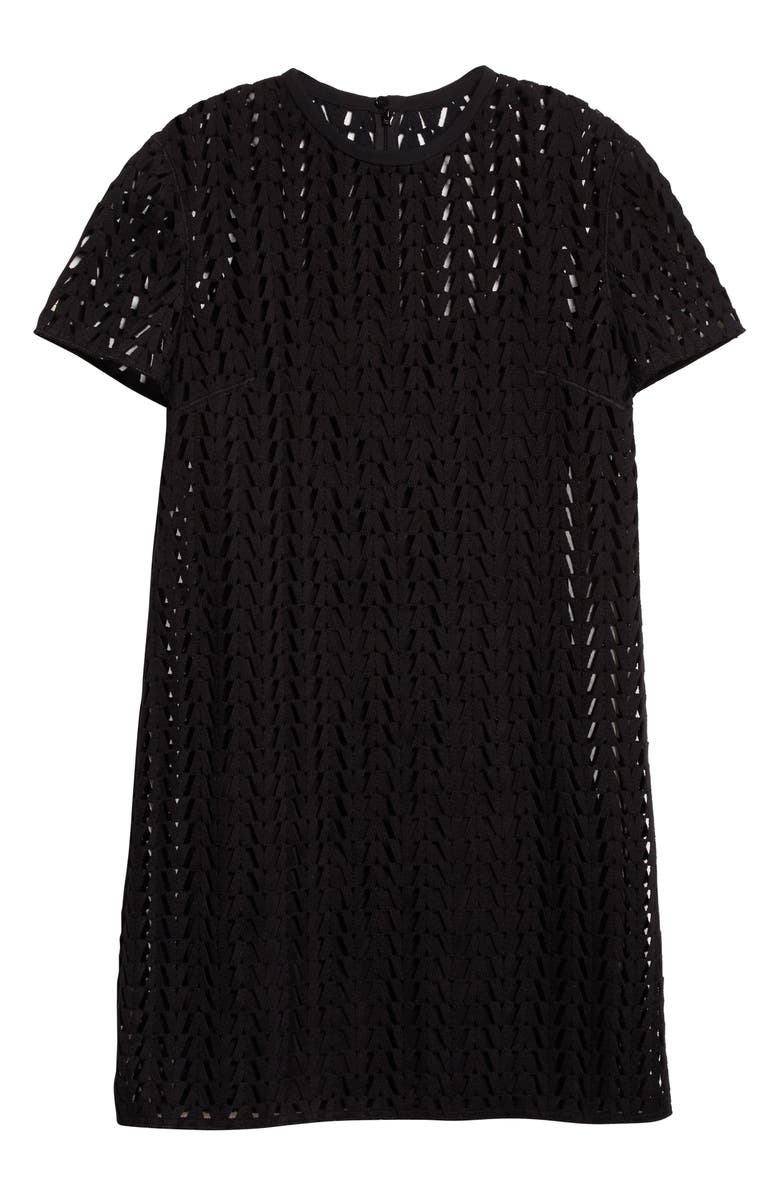 Valentino V Logo Mesh Minidress, Alternate, color, Black