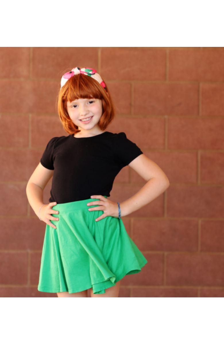 CITY THREADS Girls 100% Cotton Short Sleeve Puff Classic Fit Tee, Alternate, color, Black