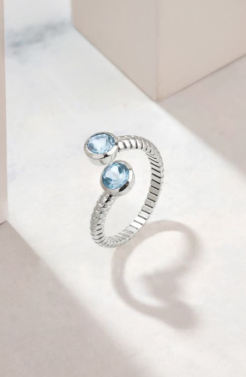Ys Gems Sterling Silver Bypass Ring In Blue