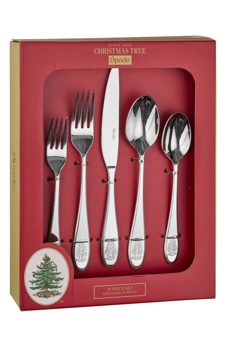 Spode Christmas Tree 20-Piece Place Setting, Alternate, color, Silver