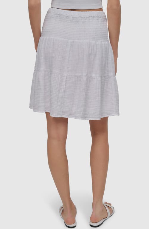 Dkny Jeans Smocked Waist Cotton Gauze Skirt