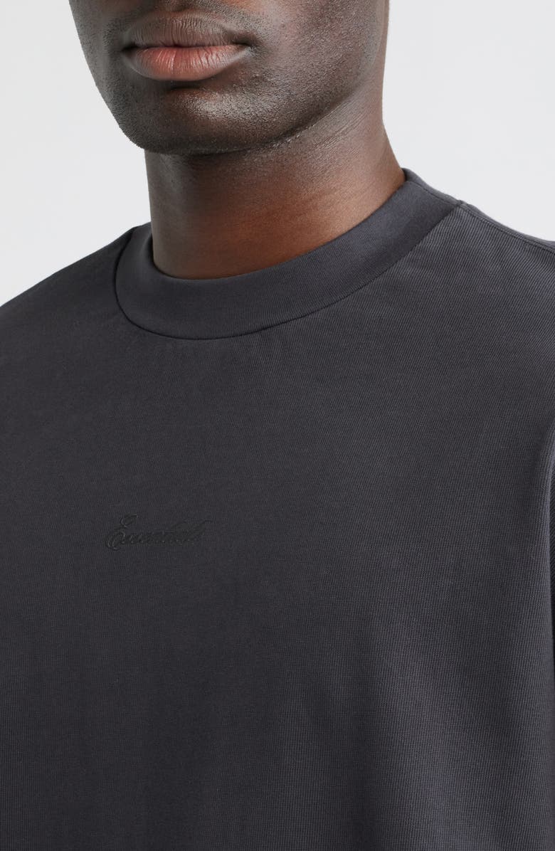Fear of God Essentials Signature '90s Long Sleeve Logo T-Shirt, Alternate, color, Faded Black