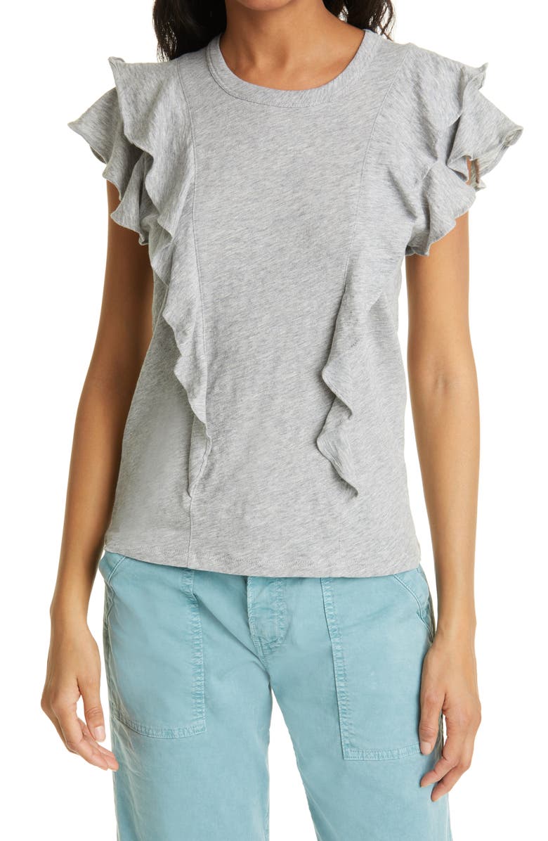 Veronica Beard Bea Ruffle T-Shirt, Main, color,