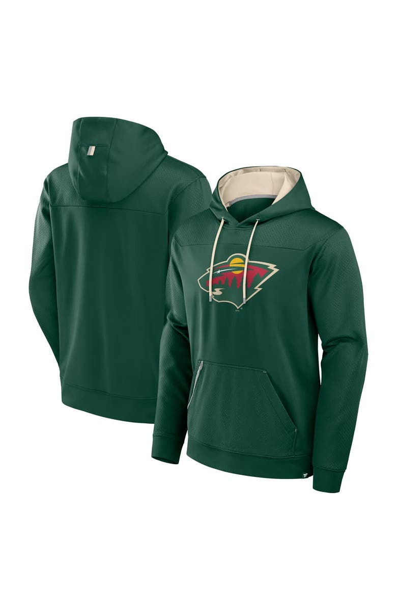 FANATICS Men's Fanatics  Green Minnesota Wild Defender Pullover Hoodie, Main, color, 