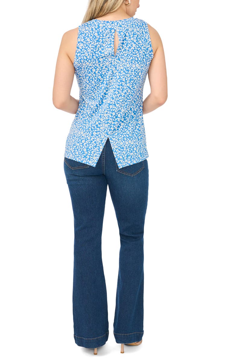 Chaus Floral Print Sleeveless Top, Alternate, color, Sea Of Belize