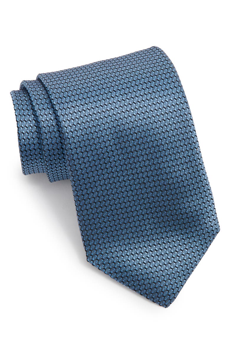 Canali Neat Silk Tie, Main, color, Blue
