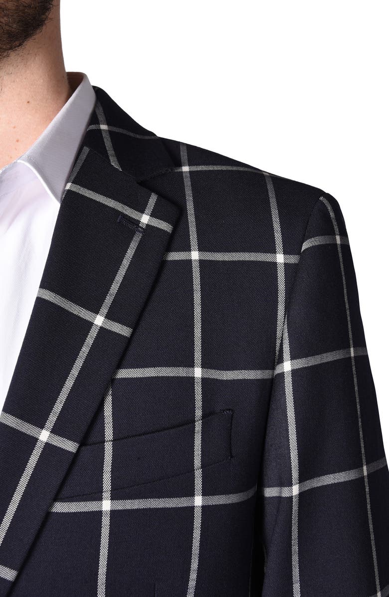 SAVILE ROW CO Windowpane Sport Coat, Alternate, color, Navy