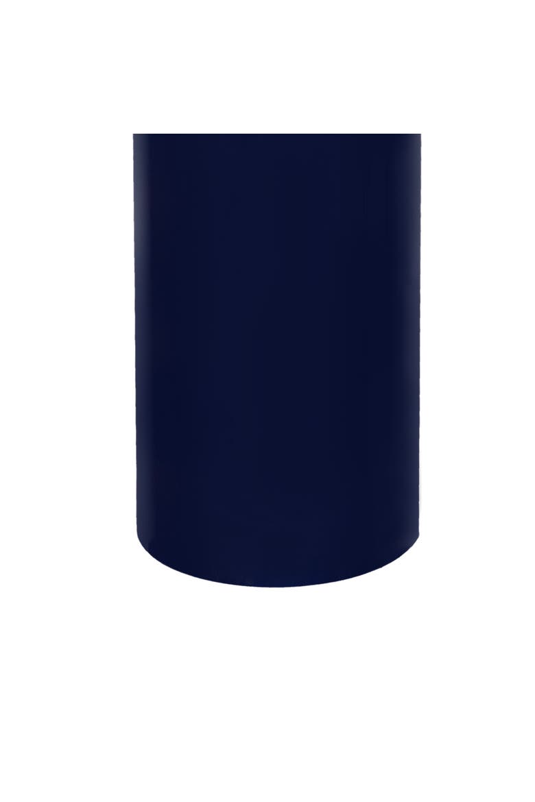 Miles Modern Metal Round Drink Table - Sleek Cylinder Mushroom Pedestal Accent End Side Table for Living Room Bedroom, Alternate, color, Navy
