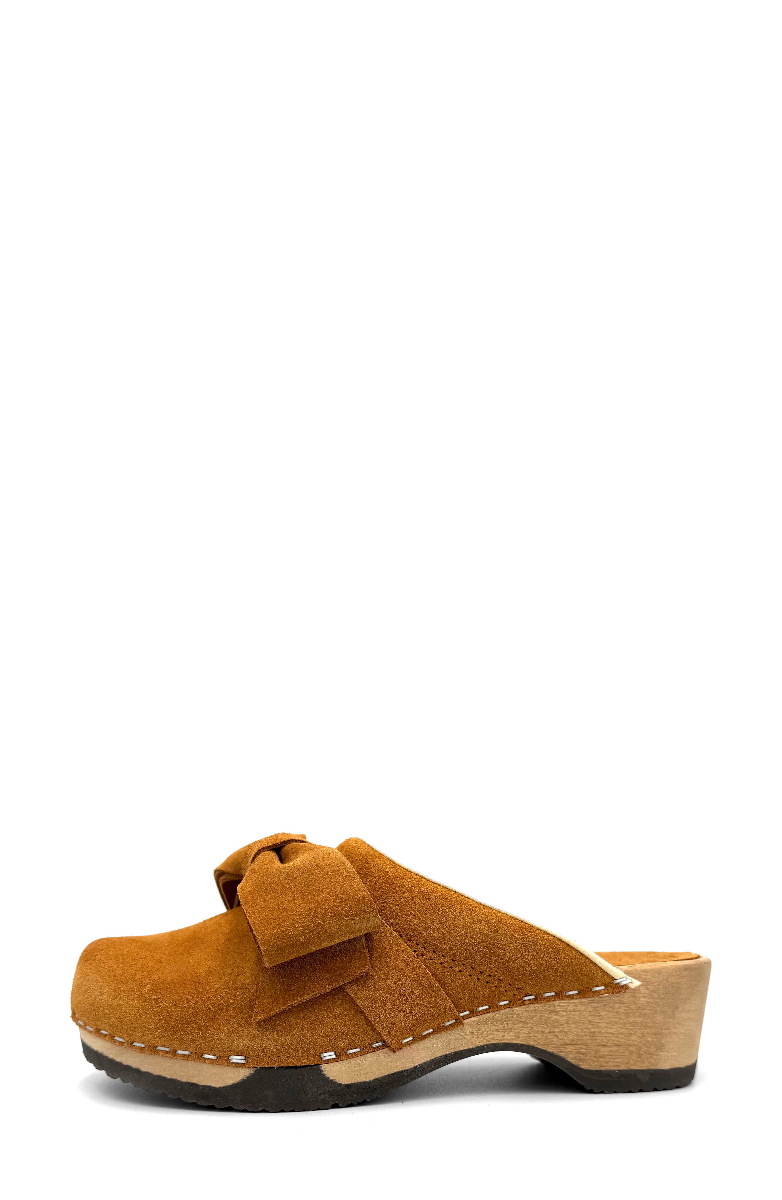 Embla Bow Clog, Alternate, color, LIGHT BROWN