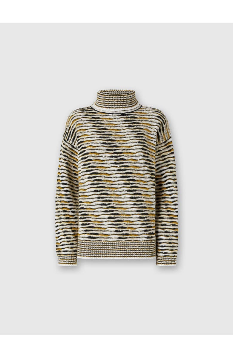 Missoni Oversized High-neck Sweater With Flame Pattern, Main, color, Yellow & Brown