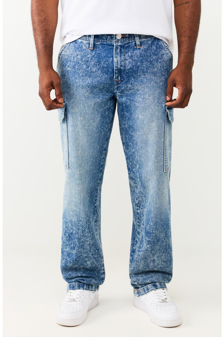 Denim Cargo Pants, Main, color, LIGHT CELESTINE