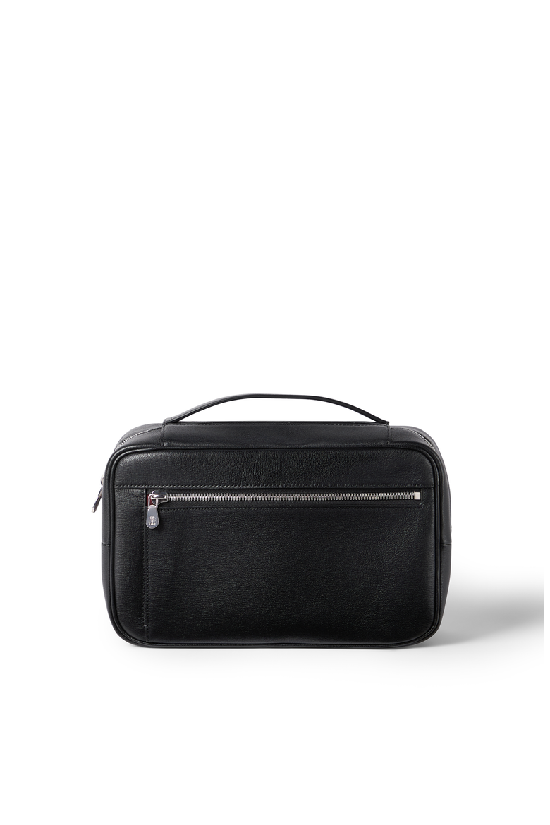 Grain leather beauty case, Main, color, Black