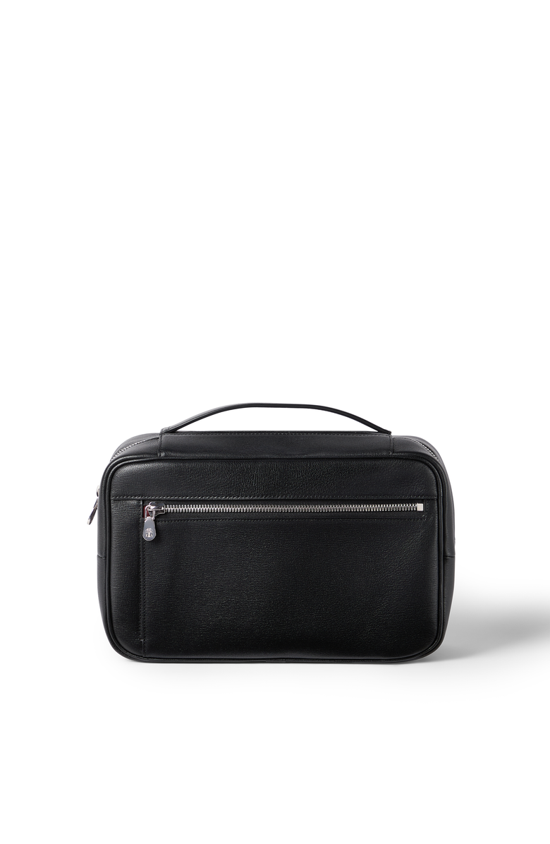 Brunello Cucinelli Grain leather beauty case, Main, color, Black