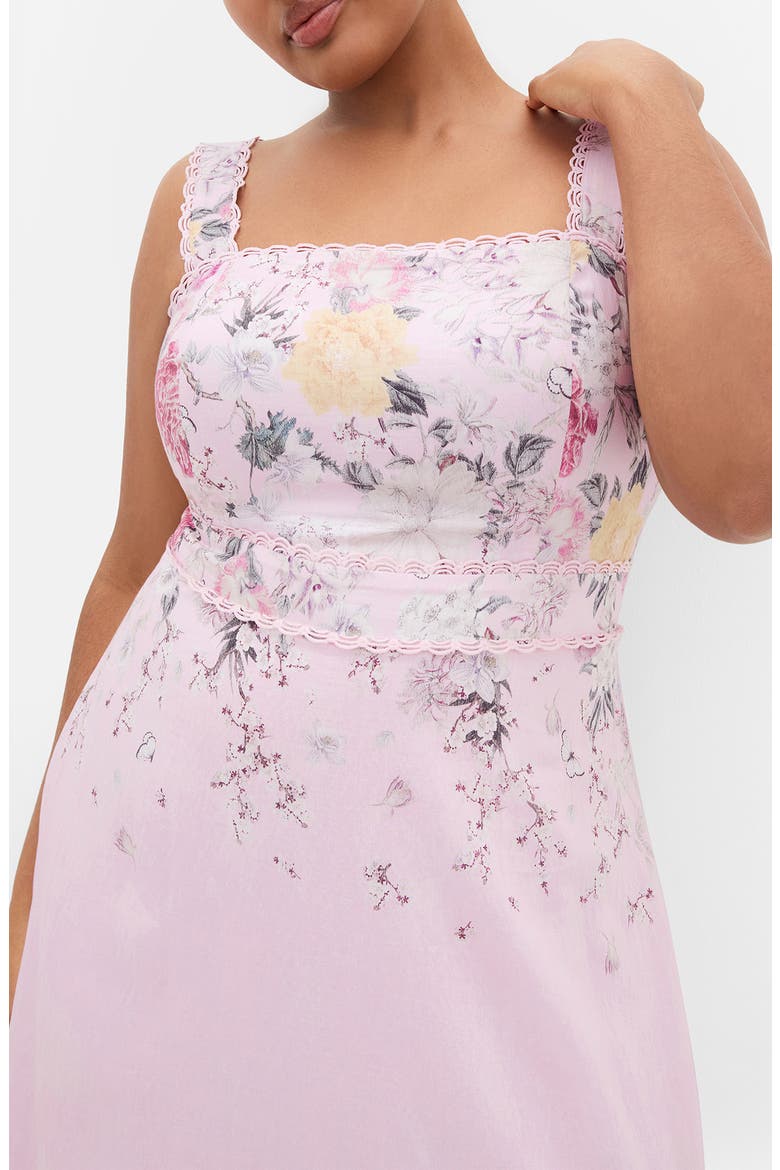 Floral Print Maxi Sundress, Alternate, color, PINK BOTANIQUE BORDER