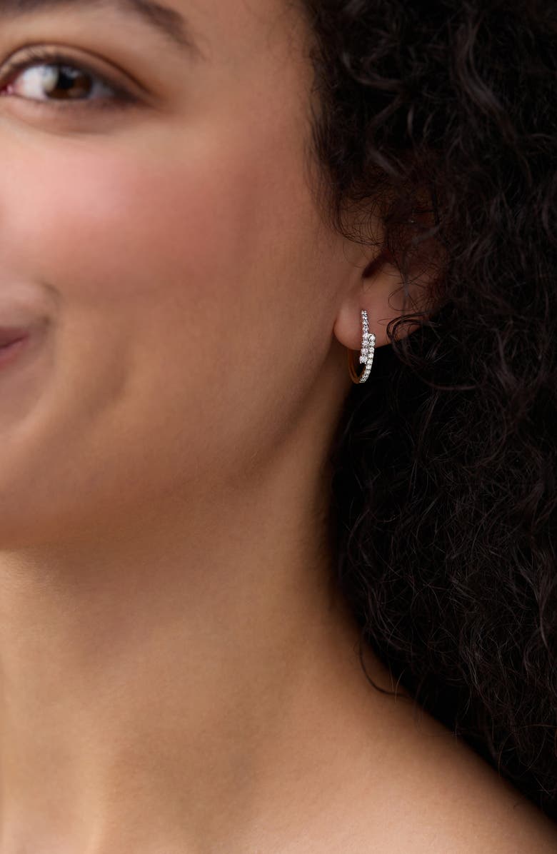 Bony Levy Liora Double Line Hoop Earrings, Alternate, color, 18K White Gold